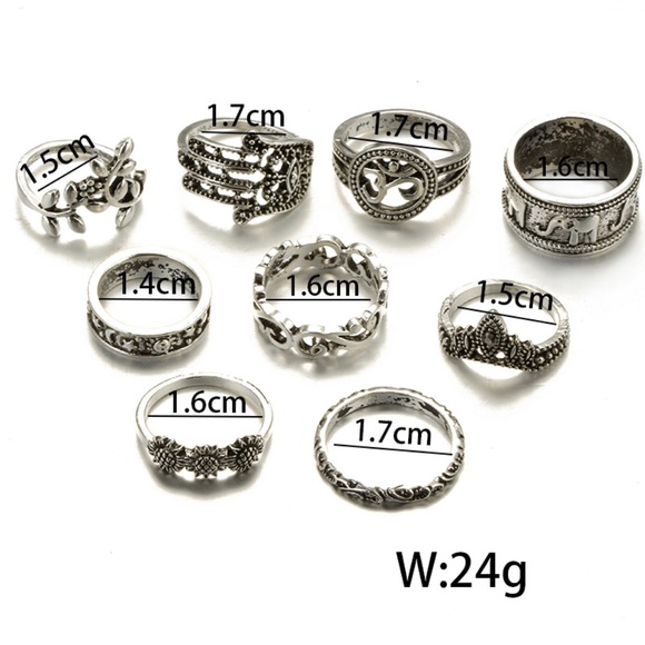 3/$30 Silver Boho Ring Set - Picture 5 of 6